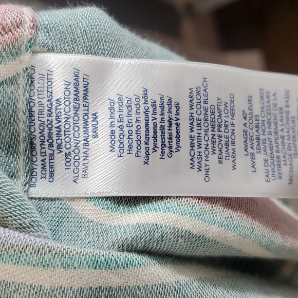 🍎2 Items/$12 Chaps denim Montana scrape multi striped long sleeve shirt large - Picture 8 of 8